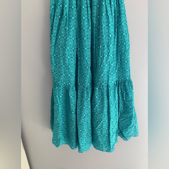 Womens Zara Geometric Long Sleeve Collared Tied Blouse & Smock Tiered Skirt SetL - Picture 10 of 15